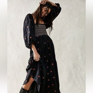 Free People Dahlia Embroidered Maxi Dress
